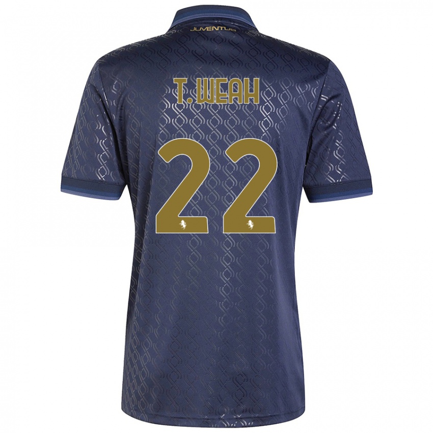 Kinderen Timothy Weah #22 Marineblauw Thuisshirt Derde Tenue 2024/25 T-Shirt