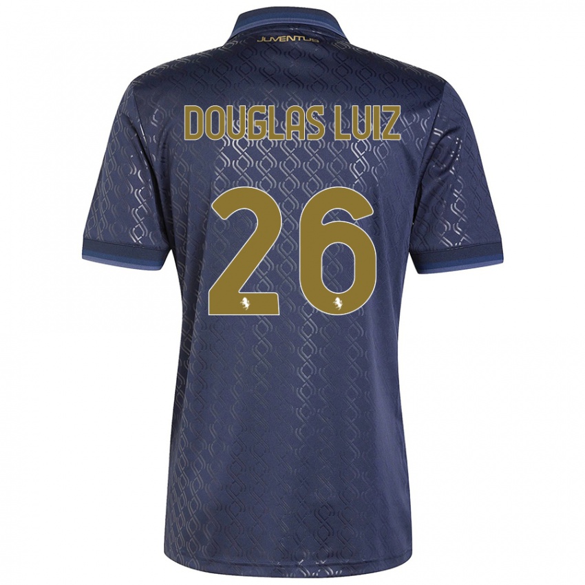 Kinderen Douglas Luiz #26 Marineblauw Thuisshirt Derde Tenue 2024/25 T-Shirt