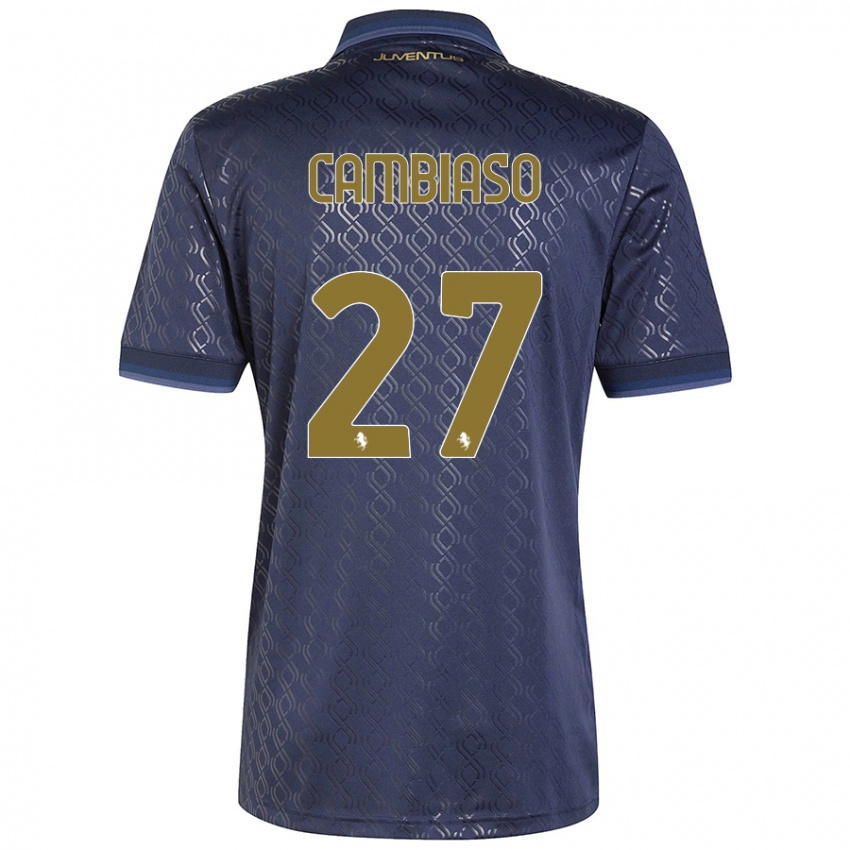 Kinderen Andrea Cambiaso #27 Marineblauw Thuisshirt Derde Tenue 2024/25 T-Shirt