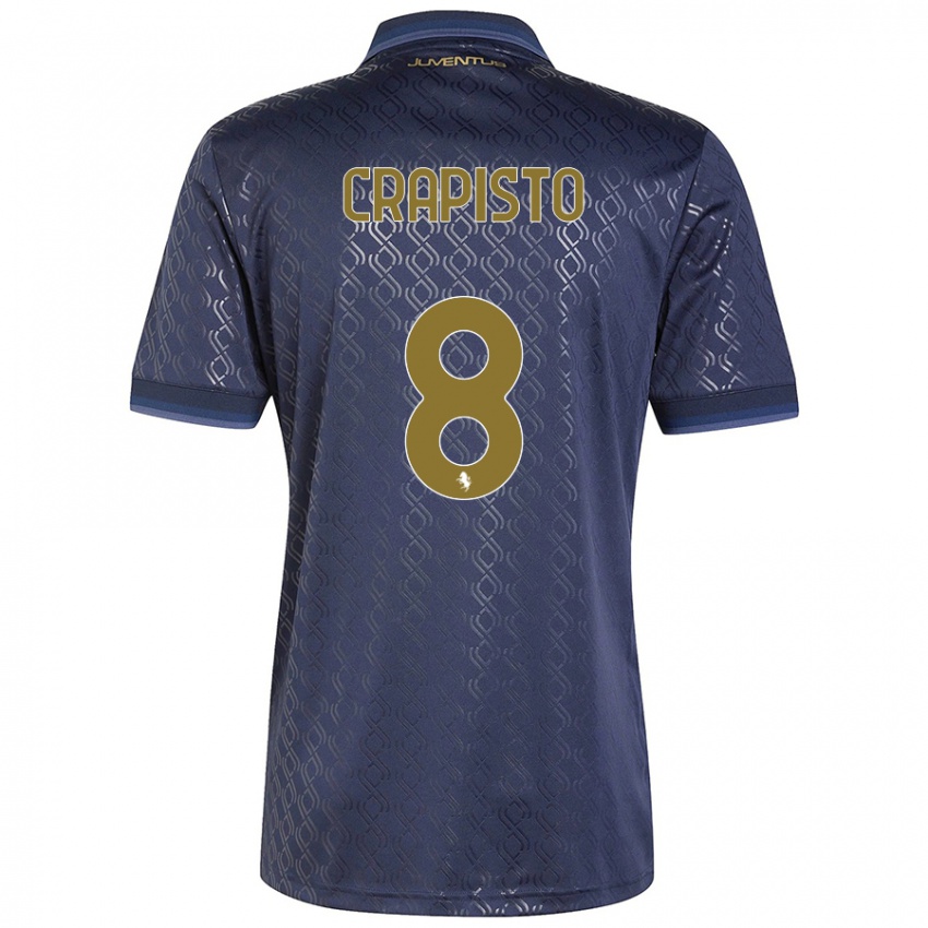 Kinderen Francesco Crapisto #8 Marineblauw Thuisshirt Derde Tenue 2024/25 T-Shirt