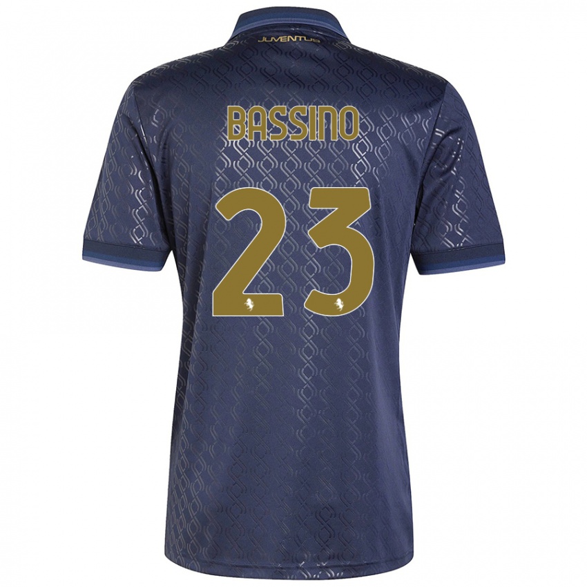 Kinderen Alessandro Bassino #23 Marineblauw Thuisshirt Derde Tenue 2024/25 T-Shirt