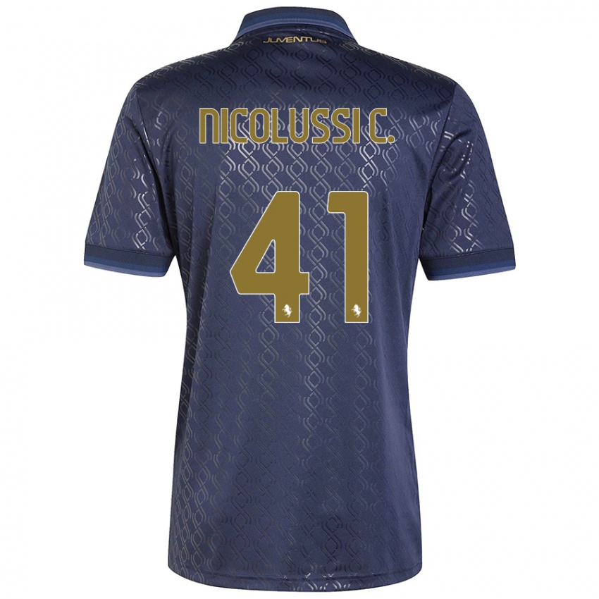 Kinderen Hans Nicolussi Caviglia #41 Marineblauw Thuisshirt Derde Tenue 2024/25 T-Shirt