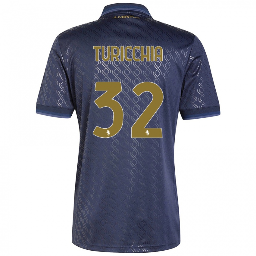 Kinderen Riccardo Turicchia #32 Marineblauw Thuisshirt Derde Tenue 2024/25 T-Shirt