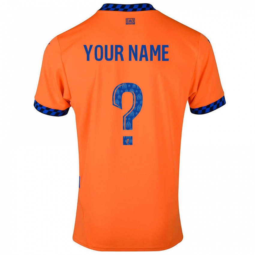 Kinderen Uw Naam #0 Oranje Donkerblauw Thuisshirt Derde Tenue 2024/25 T-Shirt