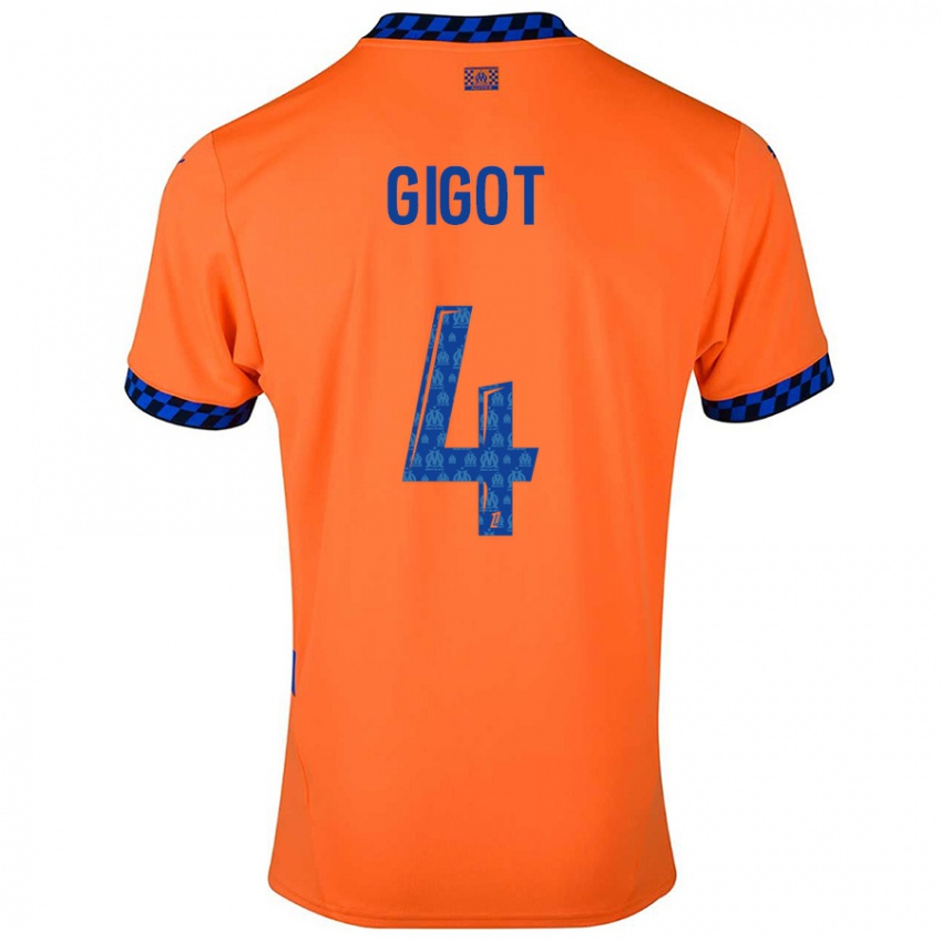 Kinderen Samuel Gigot #4 Oranje Donkerblauw Thuisshirt Derde Tenue 2024/25 T-Shirt