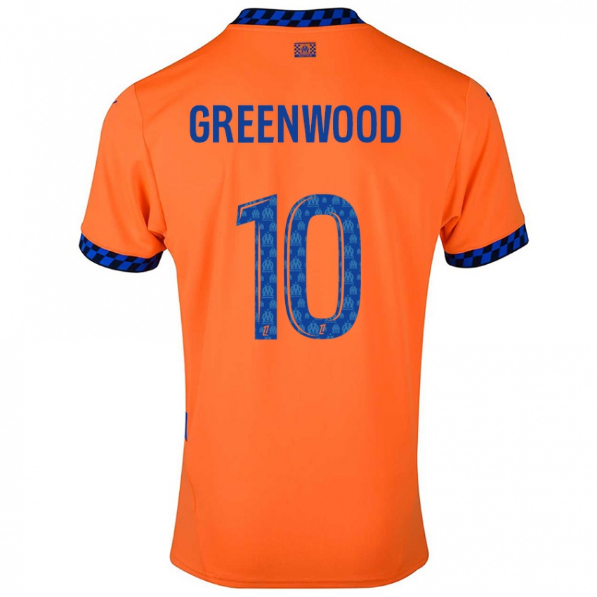 Kinderen Mason Greenwood #10 Oranje Donkerblauw Thuisshirt Derde Tenue 2024/25 T-Shirt