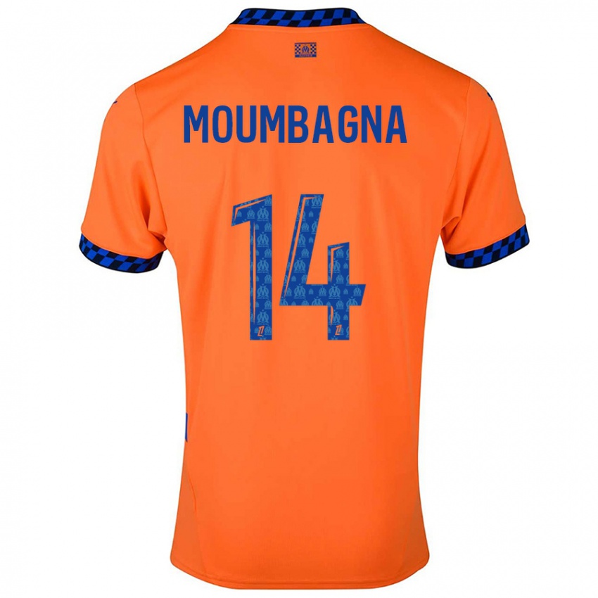 Kinderen Faris Moumbagna #14 Oranje Donkerblauw Thuisshirt Derde Tenue 2024/25 T-Shirt