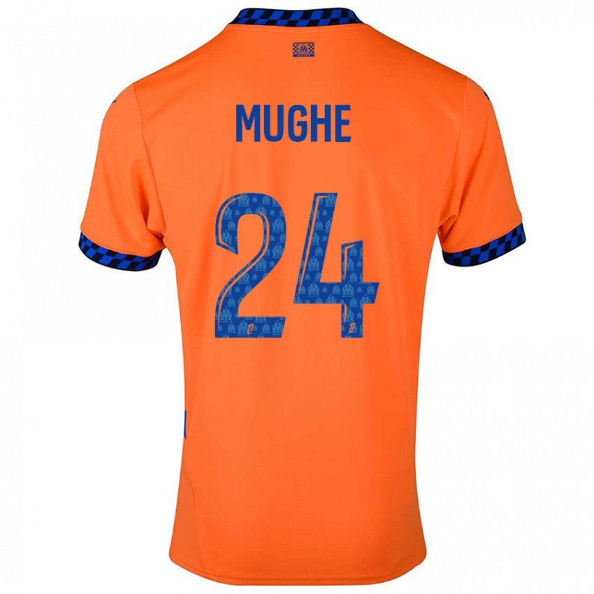 Kinderen François Mughe #24 Oranje Donkerblauw Thuisshirt Derde Tenue 2024/25 T-Shirt