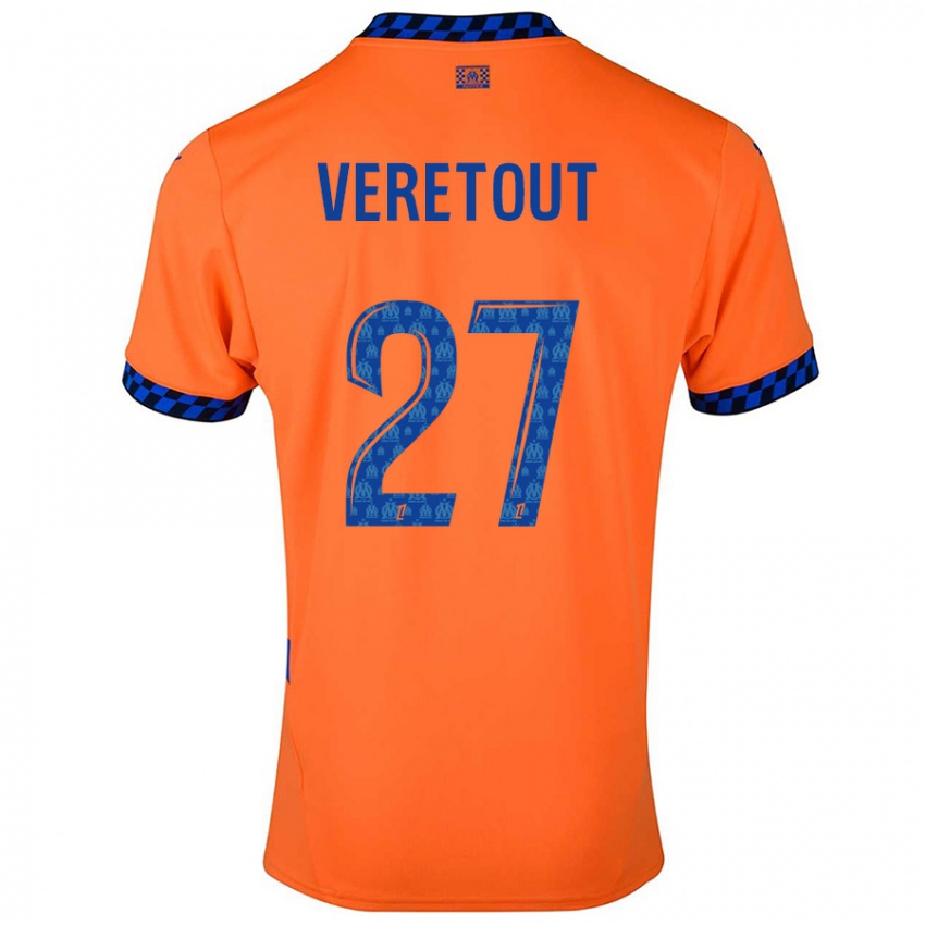 Kinderen Jordan Veretout #27 Oranje Donkerblauw Thuisshirt Derde Tenue 2024/25 T-Shirt