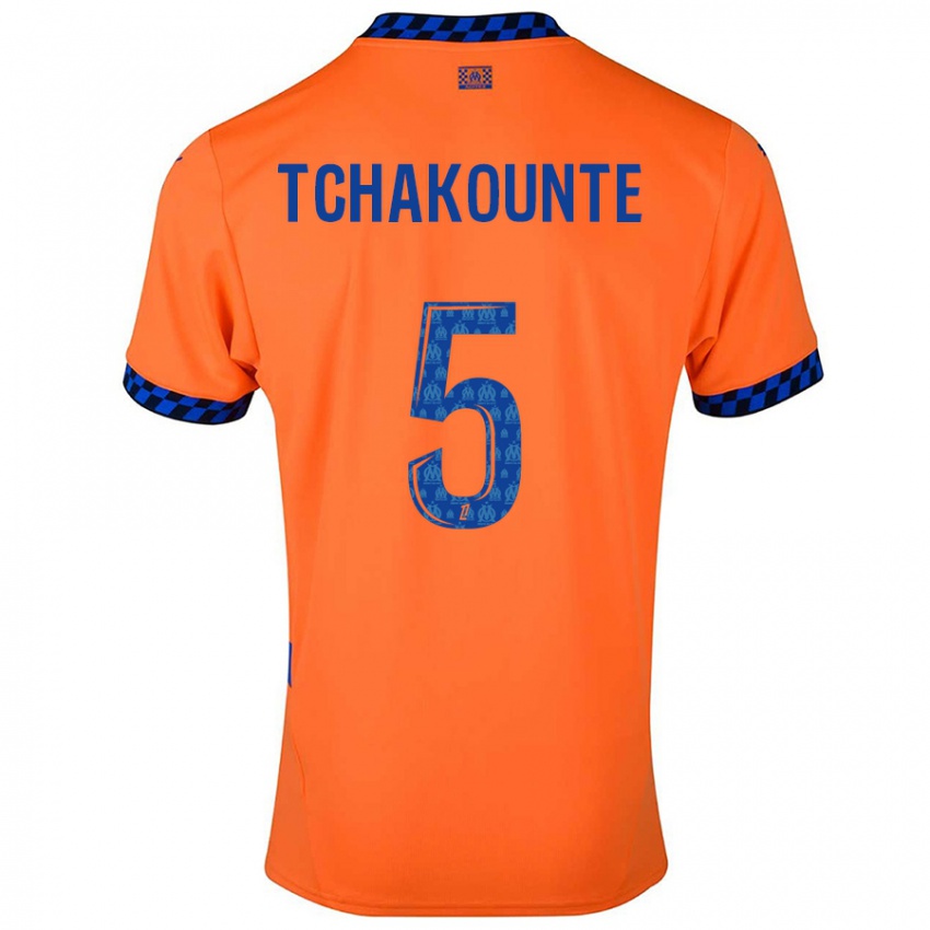 Kinderen Annaëlle Tchakounté #5 Oranje Donkerblauw Thuisshirt Derde Tenue 2024/25 T-Shirt