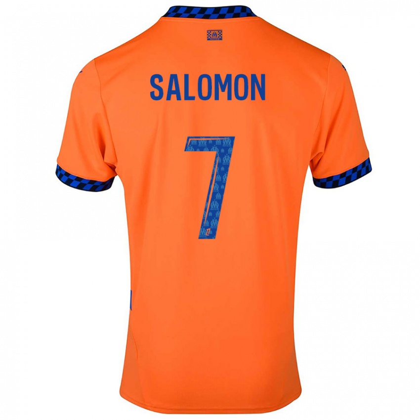 Kinderen Maëva Salomon #7 Oranje Donkerblauw Thuisshirt Derde Tenue 2024/25 T-Shirt