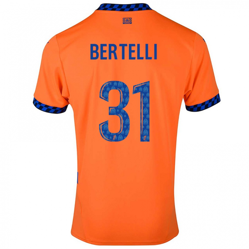 Kinderen Ugo Bertelli #31 Oranje Donkerblauw Thuisshirt Derde Tenue 2024/25 T-Shirt