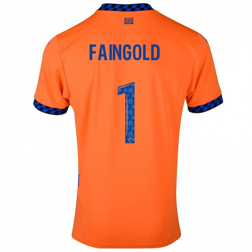 Kinderen Abbie Faingold #1 Oranje Donkerblauw Thuisshirt Derde Tenue 2024/25 T-Shirt