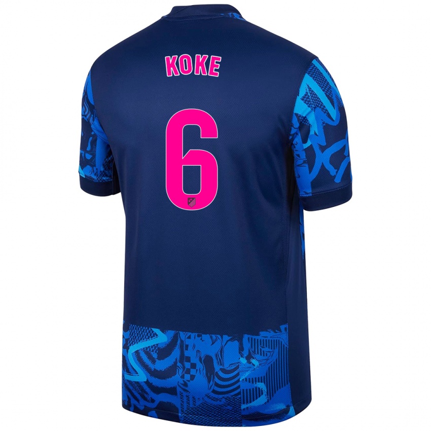 Kinderen Koke #6 Koningsblauw Thuisshirt Derde Tenue 2024/25 T-Shirt