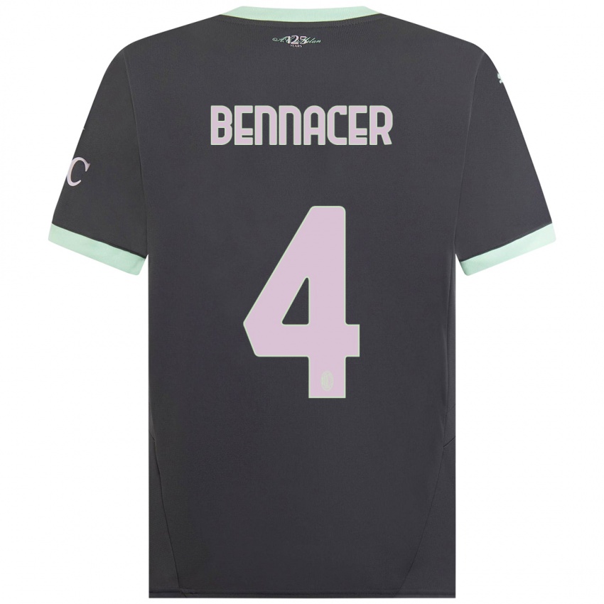 Kinderen Ismael Bennacer #4 Grijs Thuisshirt Derde Tenue 2024/25 T-Shirt