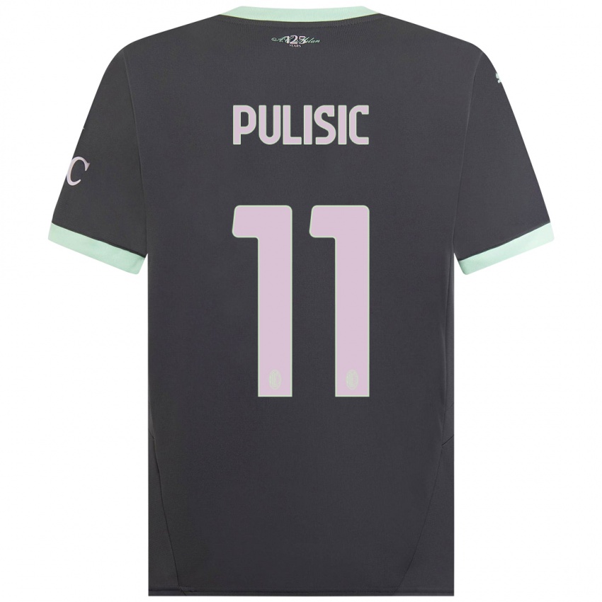 Kinderen Christian Pulisic #11 Grijs Thuisshirt Derde Tenue 2024/25 T-Shirt