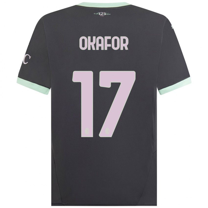 Kinderen Noah Okafor #17 Grijs Thuisshirt Derde Tenue 2024/25 T-Shirt