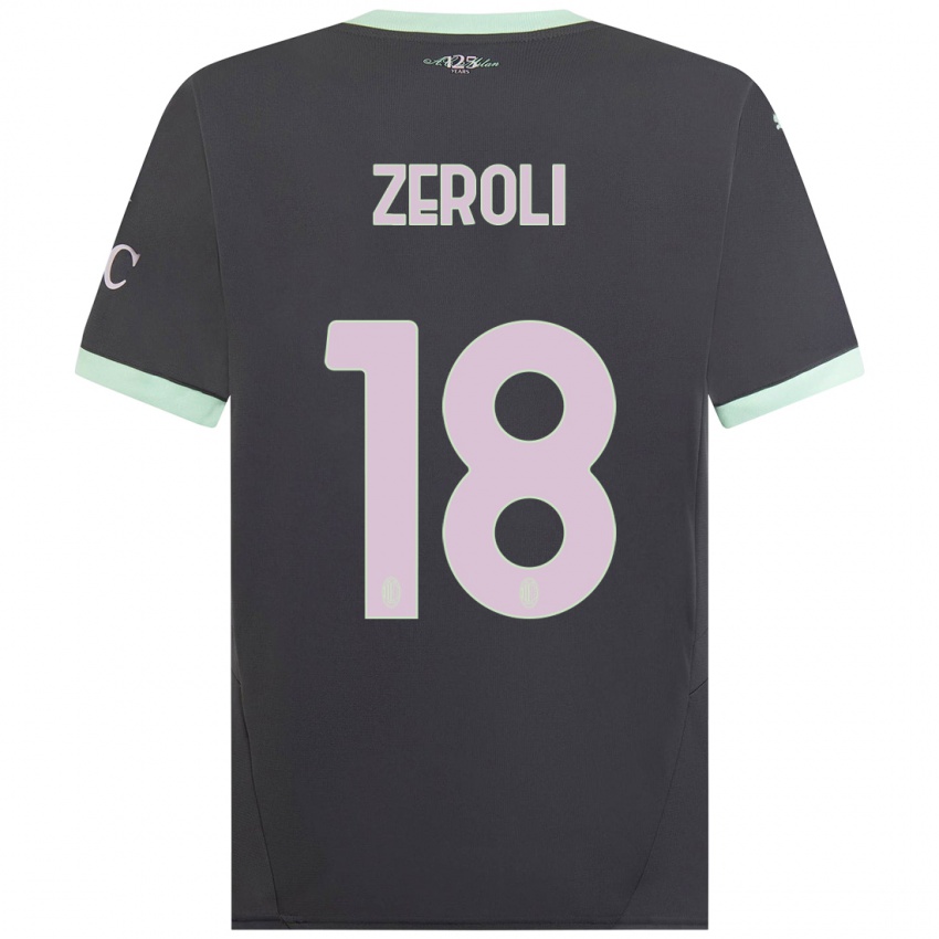 Kinderen Kevin Zeroli #18 Grijs Thuisshirt Derde Tenue 2024/25 T-Shirt