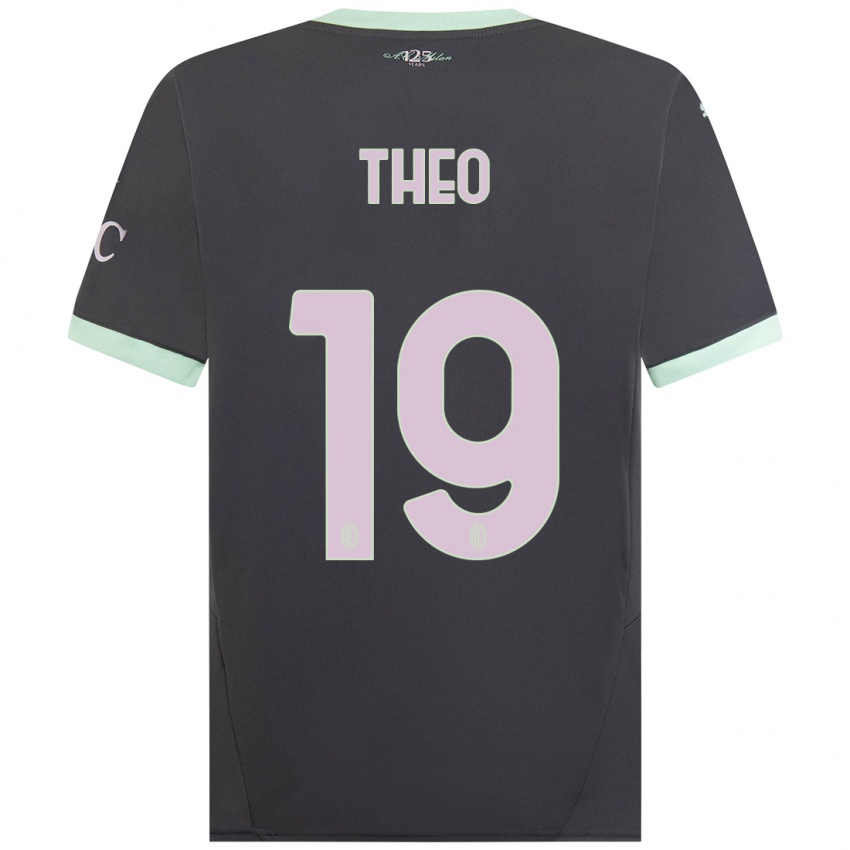 Kinderen Theo Hernandez #19 Grijs Thuisshirt Derde Tenue 2024/25 T-Shirt