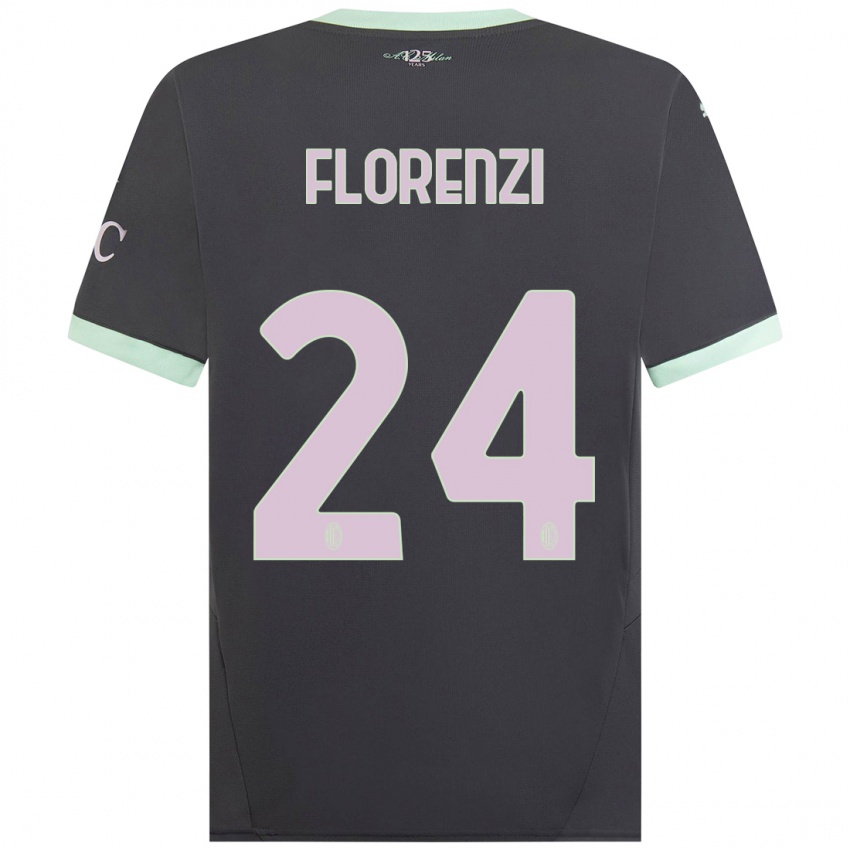 Kinderen Alessandro Florenzi #24 Grijs Thuisshirt Derde Tenue 2024/25 T-Shirt