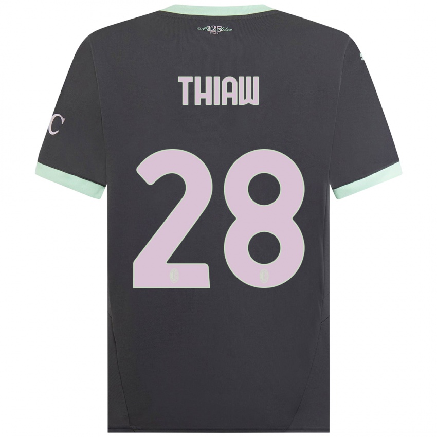 Kinderen Malick Thiaw #28 Grijs Thuisshirt Derde Tenue 2024/25 T-Shirt