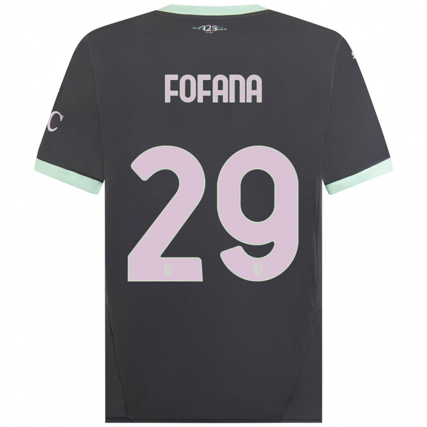 Kinderen Youssouf Fofana #29 Grijs Thuisshirt Derde Tenue 2024/25 T-Shirt