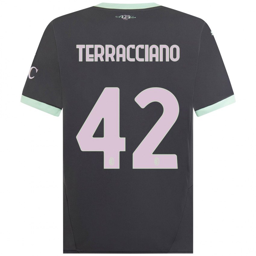 Kinderen Filippo Terracciano #42 Grijs Thuisshirt Derde Tenue 2024/25 T-Shirt