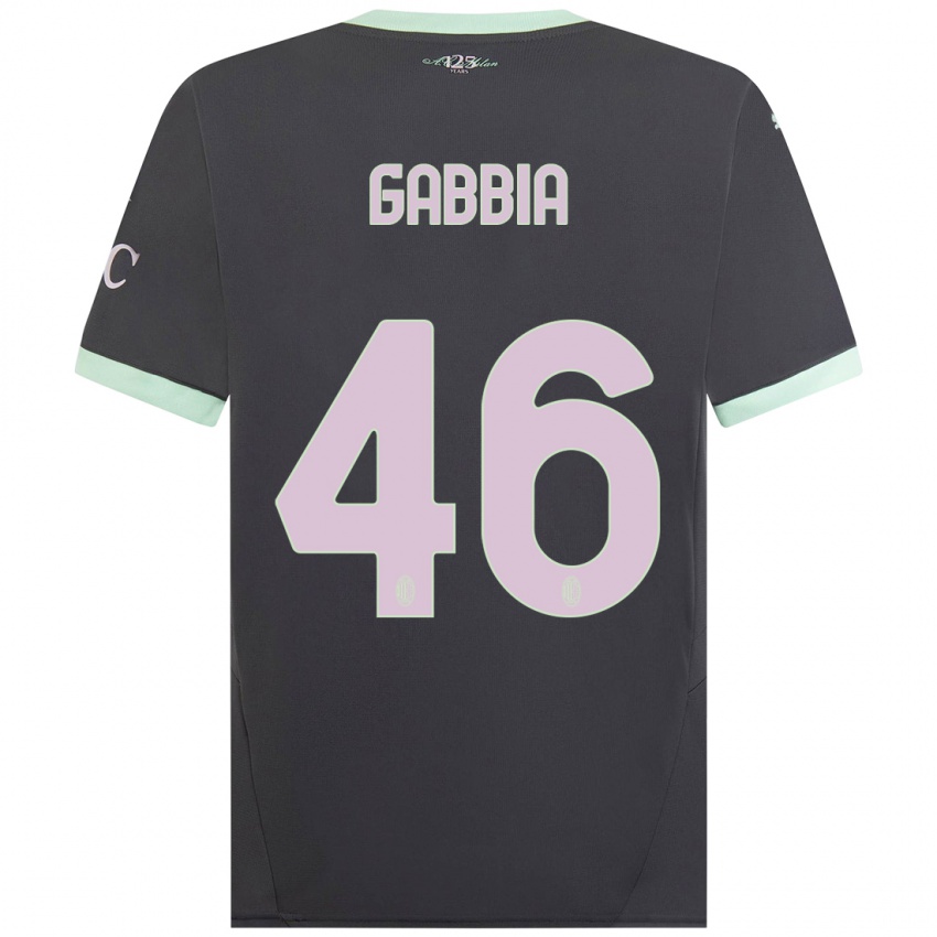 Kinderen Matteo Gabbia #46 Grijs Thuisshirt Derde Tenue 2024/25 T-Shirt