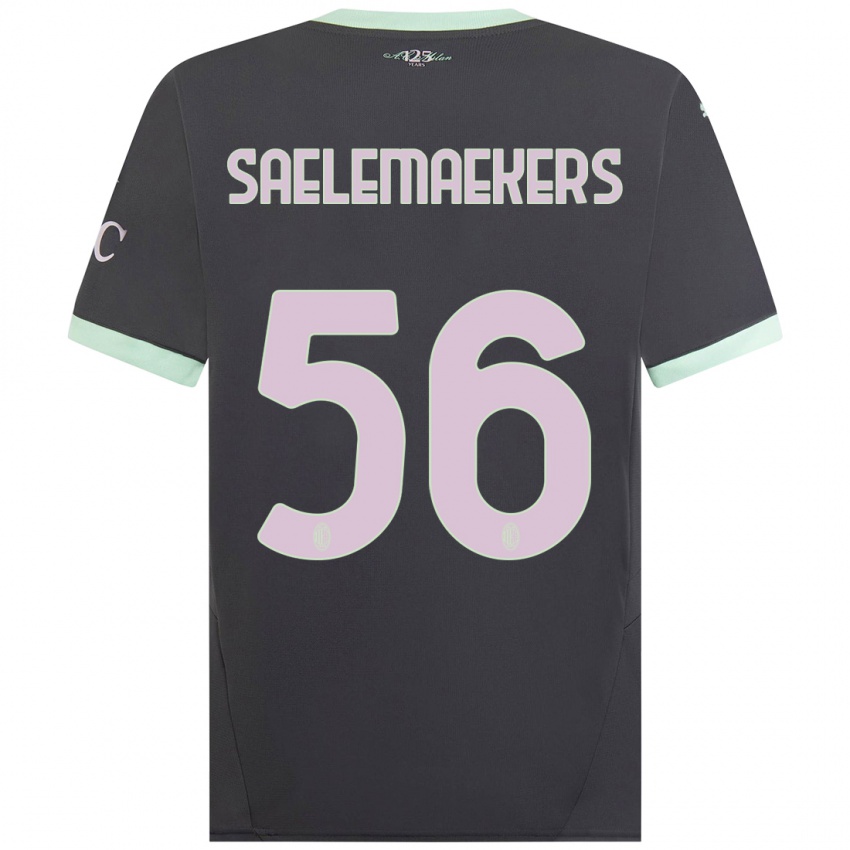 Kinderen Alexis Saelemaekers #56 Grijs Thuisshirt Derde Tenue 2024/25 T-Shirt