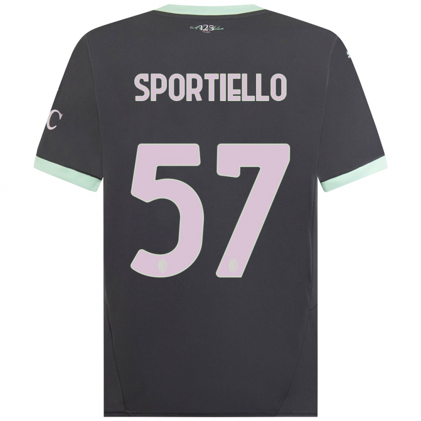 Kinderen Marco Sportiello #57 Grijs Thuisshirt Derde Tenue 2024/25 T-Shirt