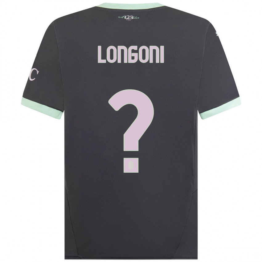 Kinderen Alessandro Longoni #0 Grijs Thuisshirt Derde Tenue 2024/25 T-Shirt