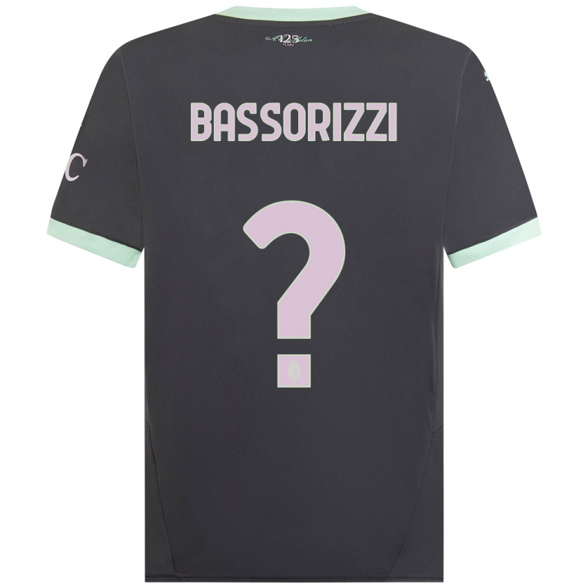 Kinderen Carlo Bassorizzi #0 Grijs Thuisshirt Derde Tenue 2024/25 T-Shirt