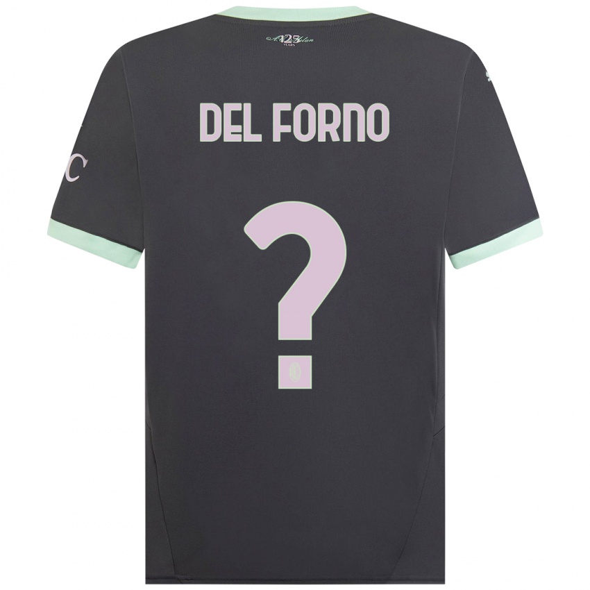 Kinderen Luca Del Forno #0 Grijs Thuisshirt Derde Tenue 2024/25 T-Shirt