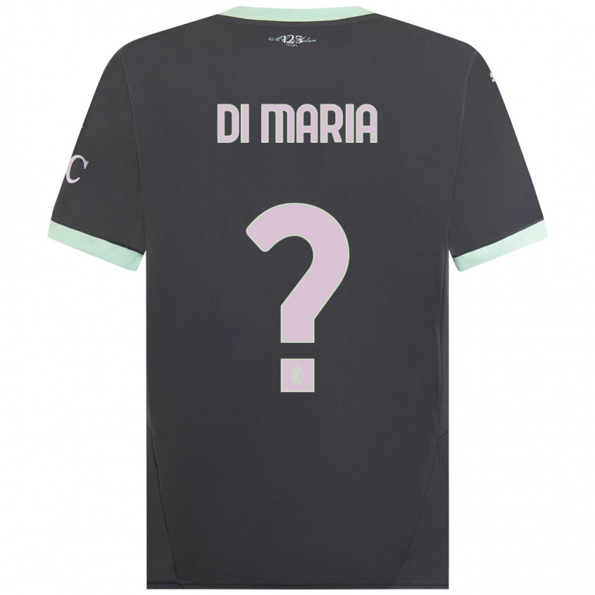 Kinderen Alessandro Di Maria #0 Grijs Thuisshirt Derde Tenue 2024/25 T-Shirt