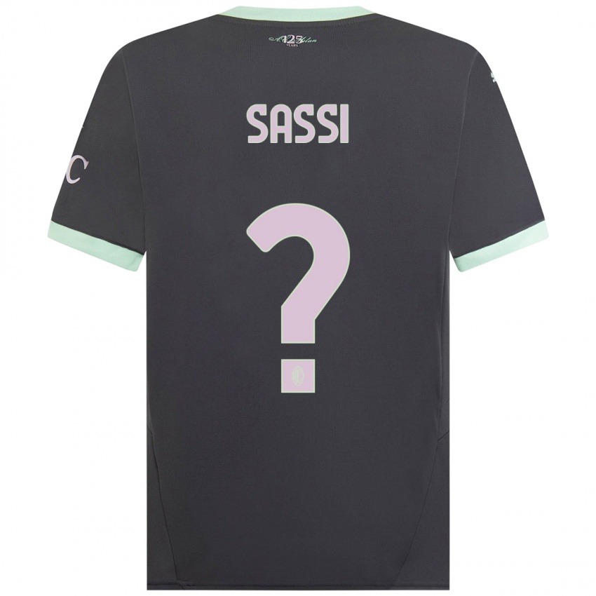 Kinderen Simone Sassi #0 Grijs Thuisshirt Derde Tenue 2024/25 T-Shirt