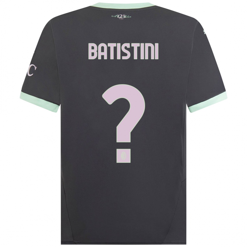 Kinderen Simone Batistini #0 Grijs Thuisshirt Derde Tenue 2024/25 T-Shirt