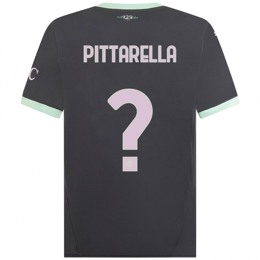 Kinderen Matteo Pittarella #0 Grijs Thuisshirt Derde Tenue 2024/25 T-Shirt