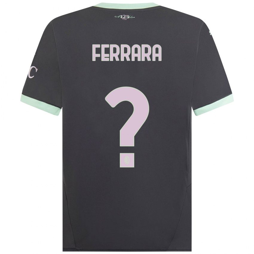 Kinderen Francesco Ferrara #0 Grijs Thuisshirt Derde Tenue 2024/25 T-Shirt