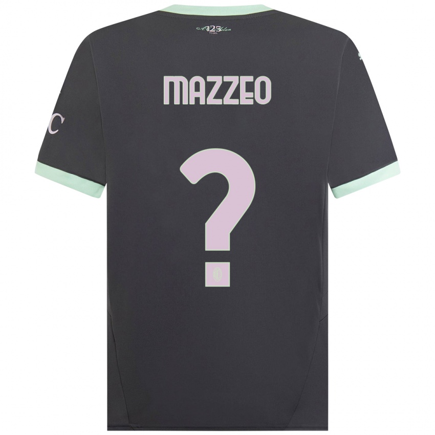 Kinderen Kevin Mazzeo #0 Grijs Thuisshirt Derde Tenue 2024/25 T-Shirt