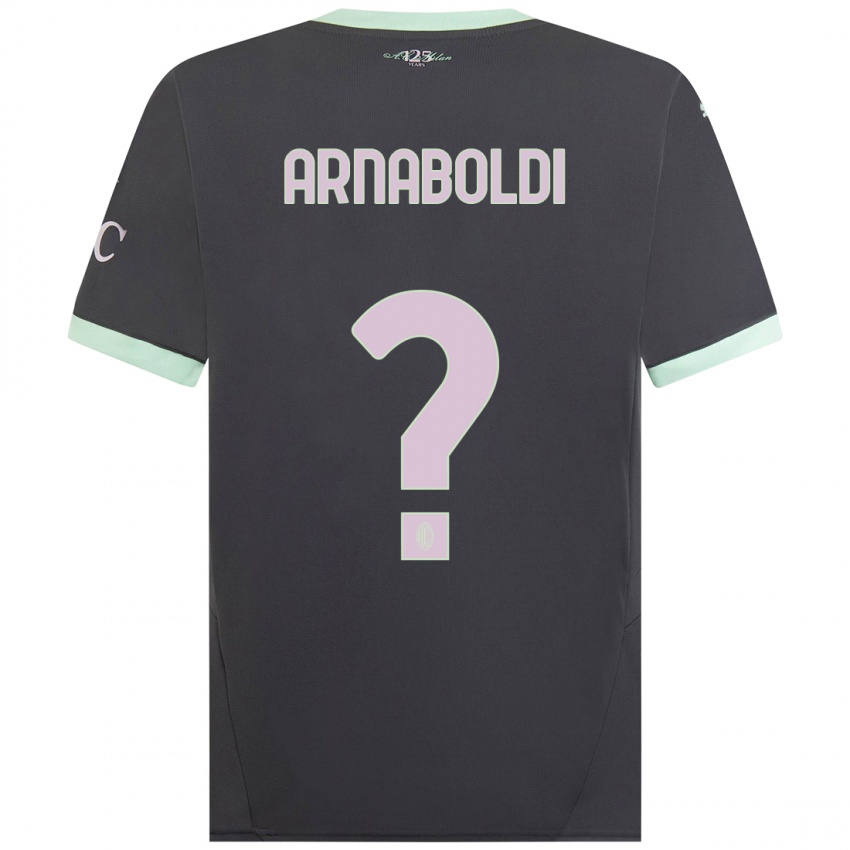 Kinderen Pietro Arnaboldi #0 Grijs Thuisshirt Derde Tenue 2024/25 T-Shirt