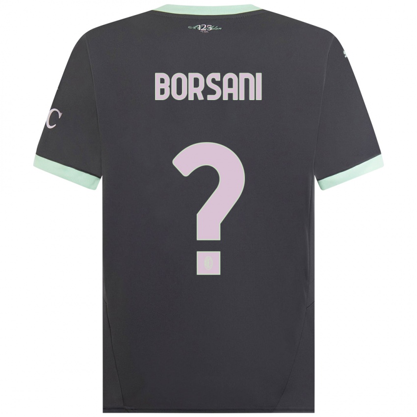 Kinderen Emanuele Borsani #0 Grijs Thuisshirt Derde Tenue 2024/25 T-Shirt