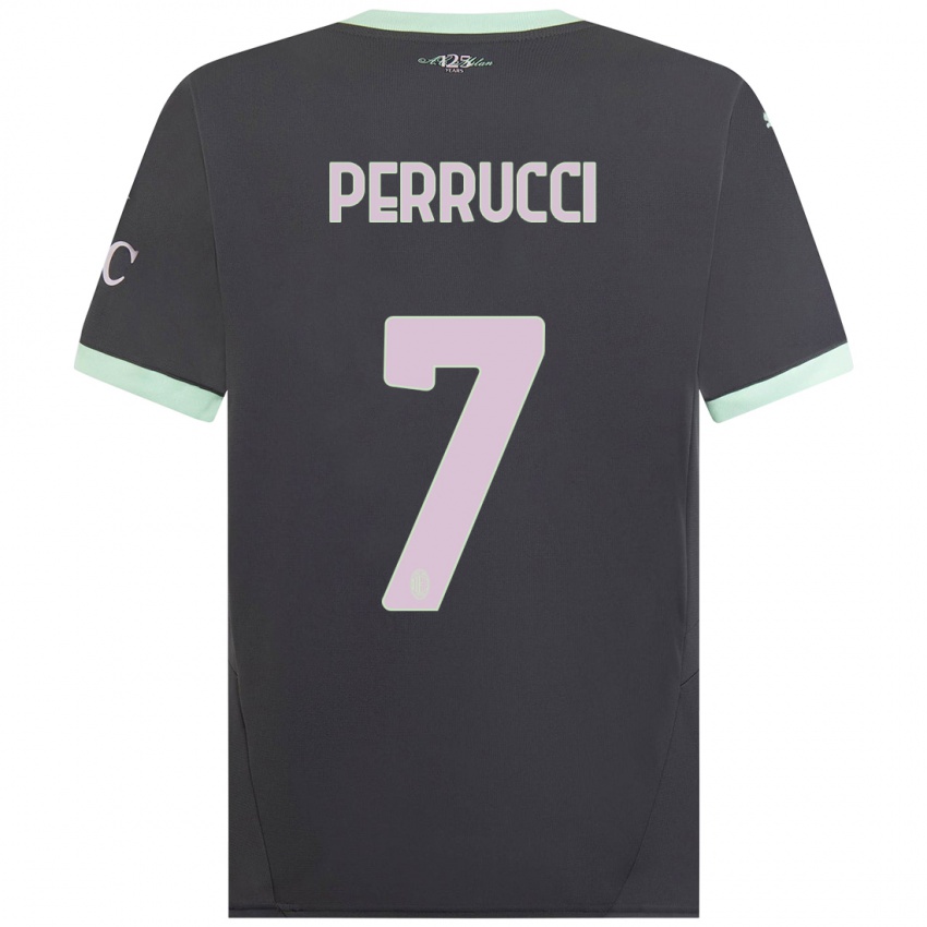 Kinderen Vincenzo Perrucci #7 Grijs Thuisshirt Derde Tenue 2024/25 T-Shirt