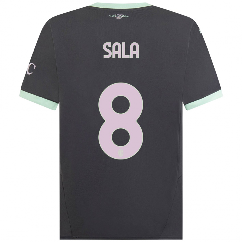 Kinderen Emanuele Sala #8 Grijs Thuisshirt Derde Tenue 2024/25 T-Shirt