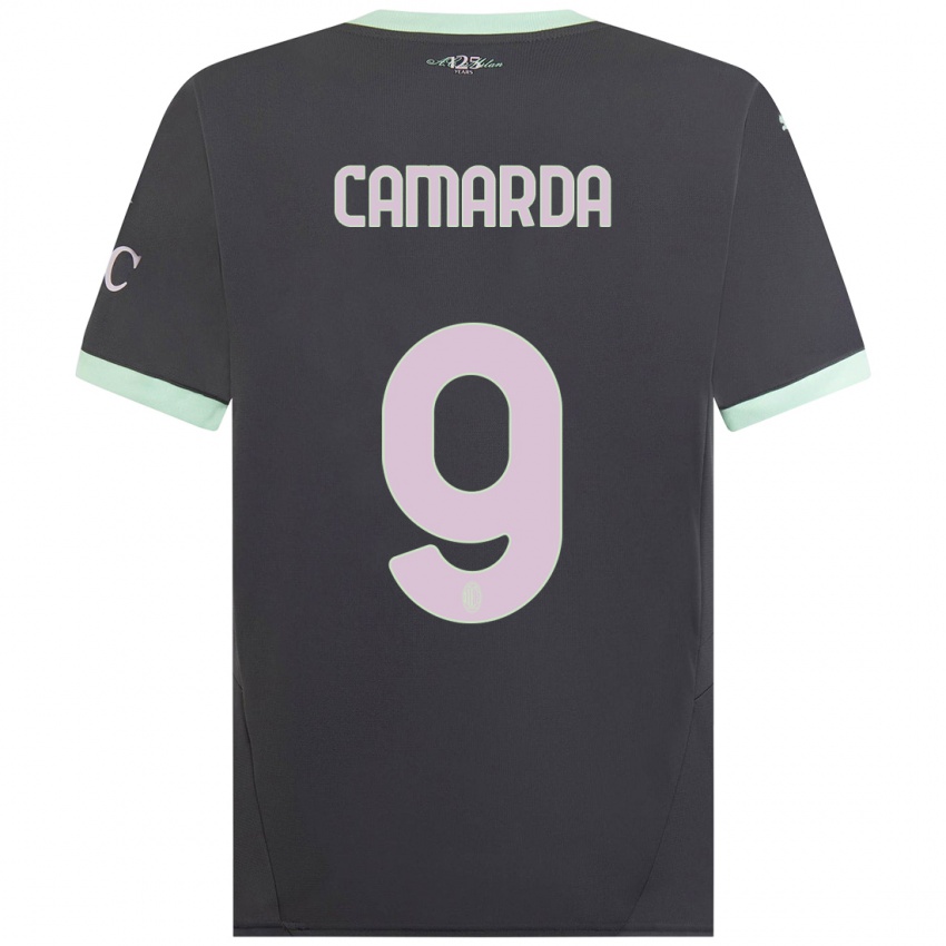 Kinderen Francesco Camarda #9 Grijs Thuisshirt Derde Tenue 2024/25 T-Shirt