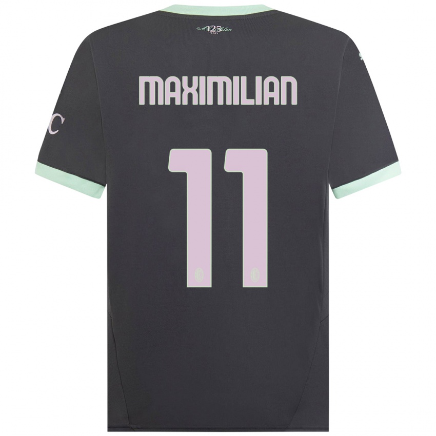 Kinderen Maximilian Ibrahimović #11 Grijs Thuisshirt Derde Tenue 2024/25 T-Shirt