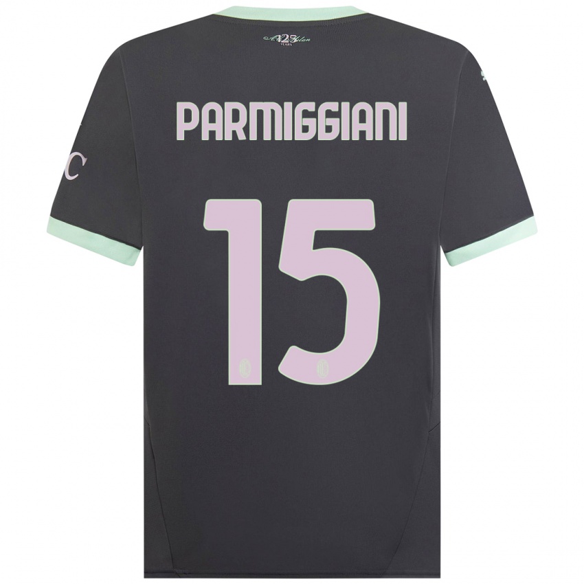 Kinderen Pietro Parmiggiani #15 Grijs Thuisshirt Derde Tenue 2024/25 T-Shirt