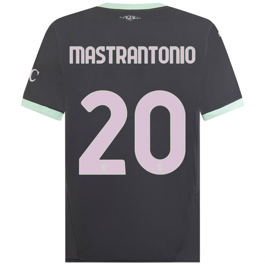 Kinderen Davide Mastrantonio #20 Grijs Thuisshirt Derde Tenue 2024/25 T-Shirt