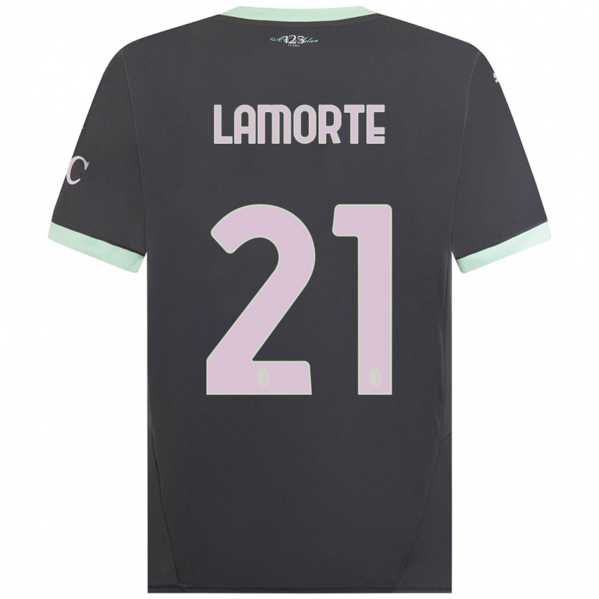 Kinderen Alessandro Lamorte #21 Grijs Thuisshirt Derde Tenue 2024/25 T-Shirt