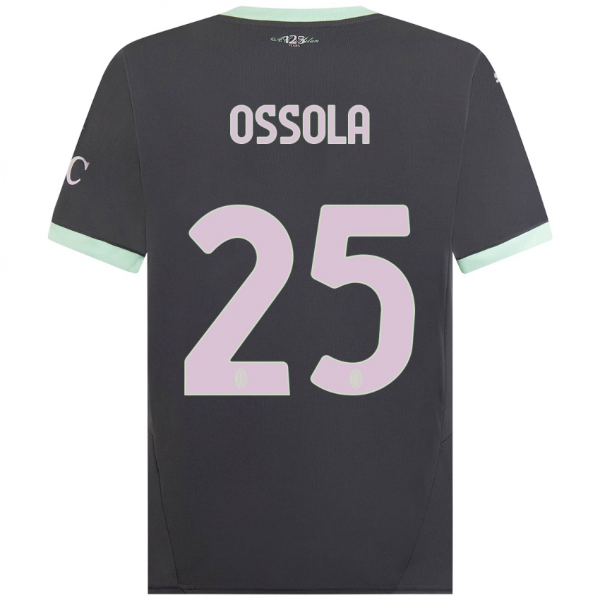 Kinderen Lorenzo Ossola #25 Grijs Thuisshirt Derde Tenue 2024/25 T-Shirt