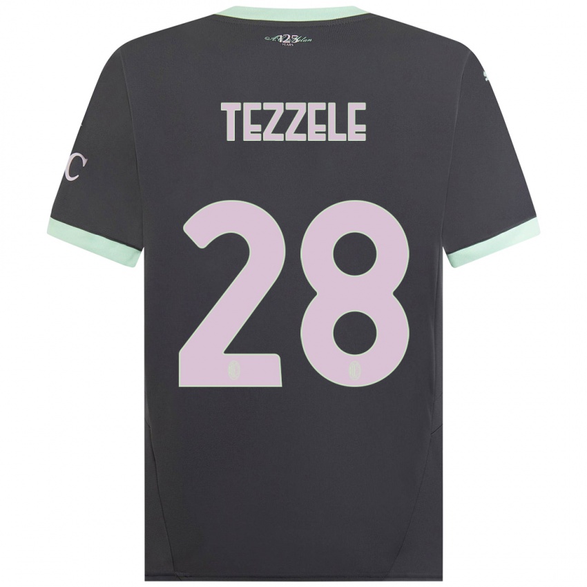 Kinderen Matteo Tezzele #28 Grijs Thuisshirt Derde Tenue 2024/25 T-Shirt